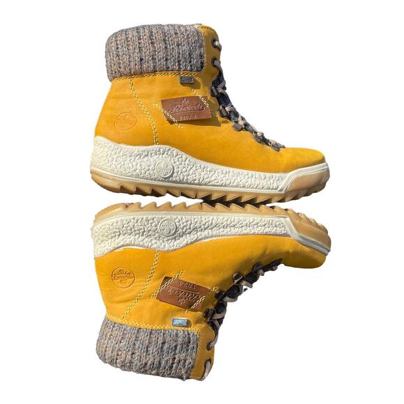 Rieker Yellow/Tan Side-Zip Lace Ankle Boots   - Size 37 - Picture 8 of 16